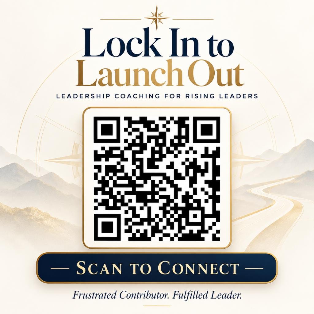 Scan to connect with Lock In to Launch Out — Leadership Coaching for Rising Leaders